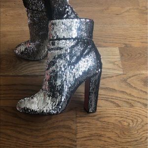 Christian Louboutin 100mm sequined leather booty